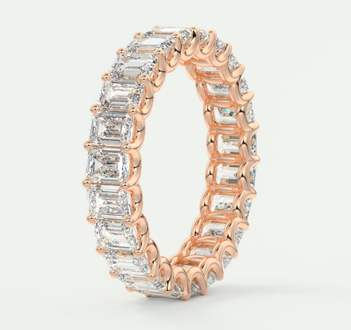 Aurelia Emerald Eternity Band 4mm – Lab-Grown or Natural Diamonds