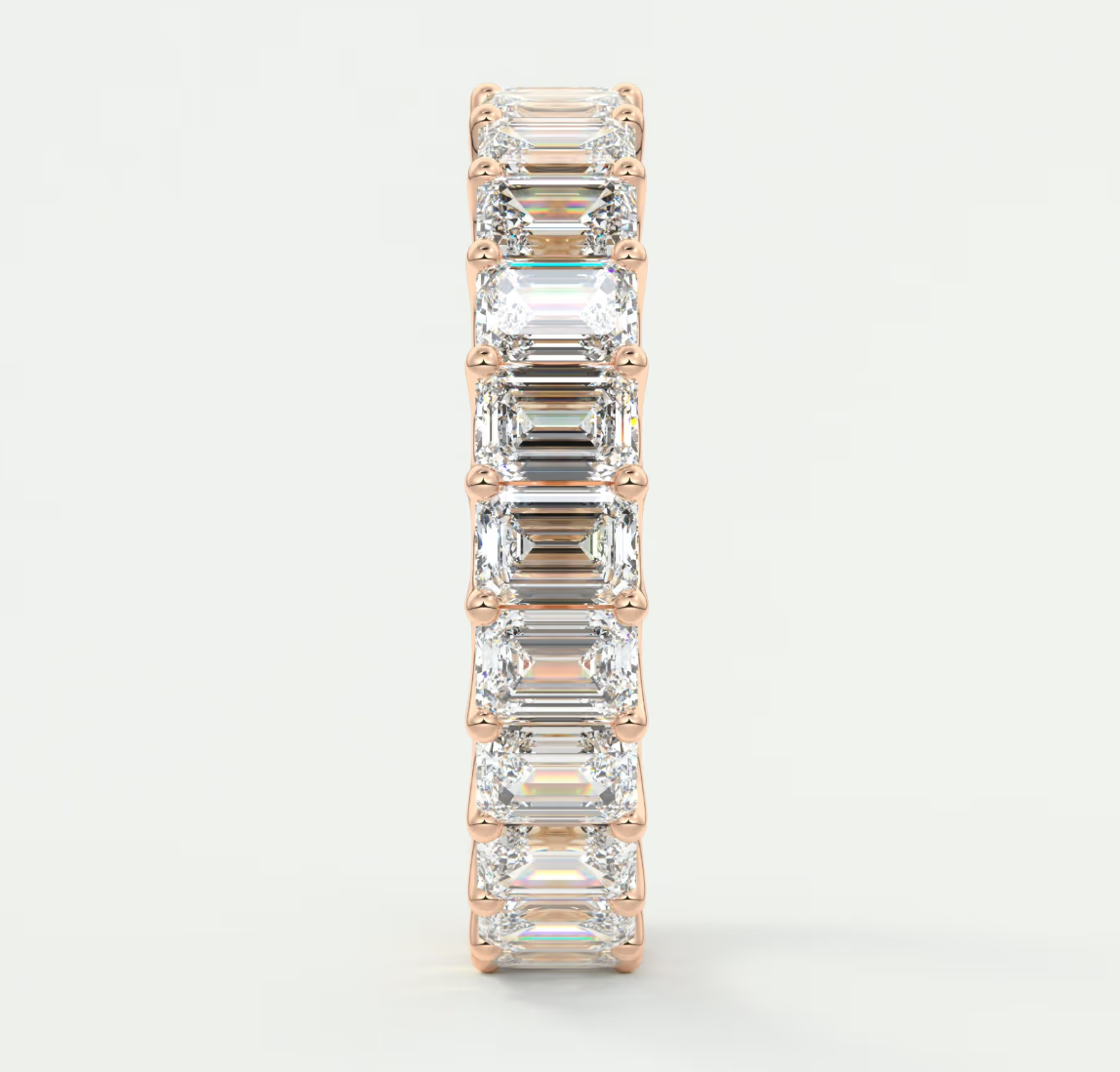 Aurelia Emerald Eternity Band 4mm – Lab-Grown or Natural Diamonds