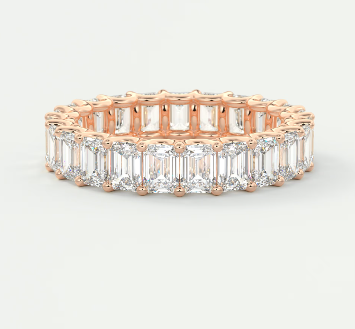 Aurelia Emerald Eternity Band 4mm – Lab-Grown or Natural Diamonds
