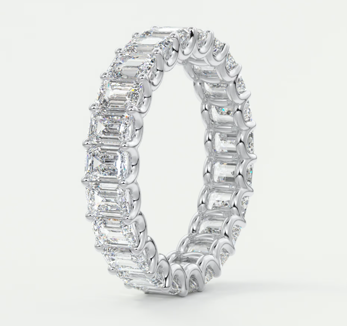 Aurelia Emerald Eternity Band 4mm – Lab-Grown or Natural Diamonds