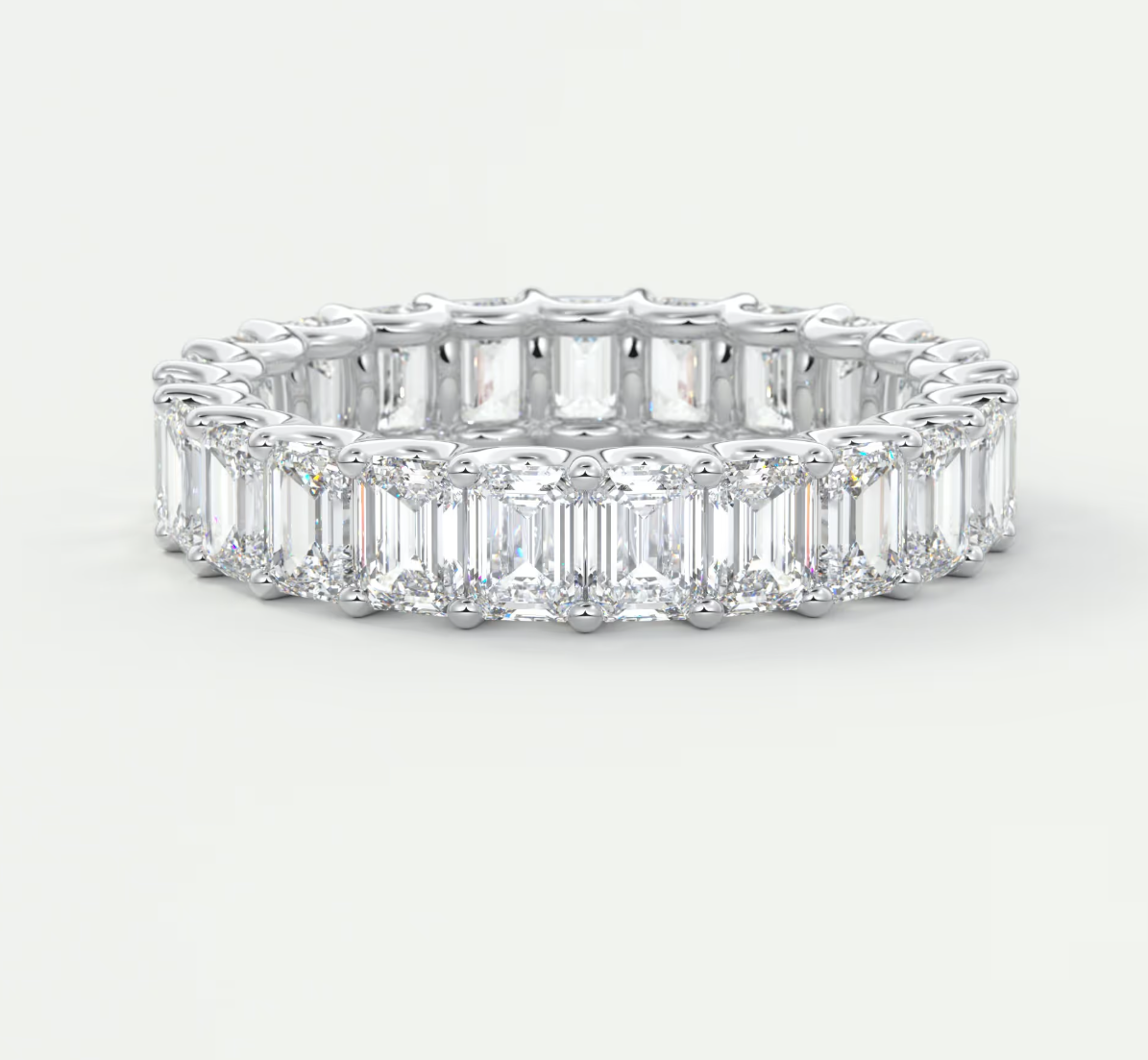 Aurelia Emerald Eternity Band 4mm – Lab-Grown or Natural Diamonds