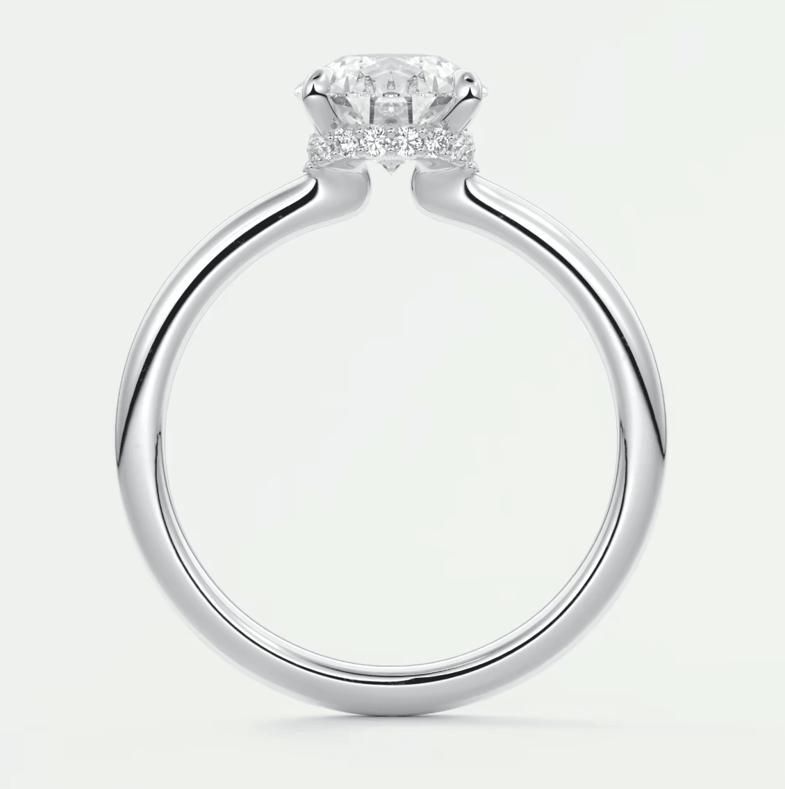 Aurora Pear Hidden Halo Ring – Lab Diamond or Moissanite