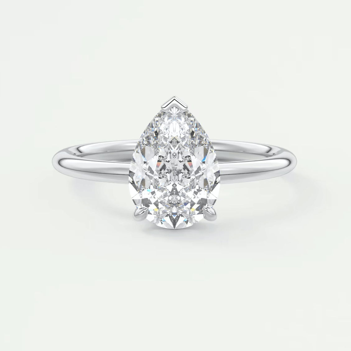 Aurora Pear Hidden Halo Ring – Lab Diamond or Moissanite