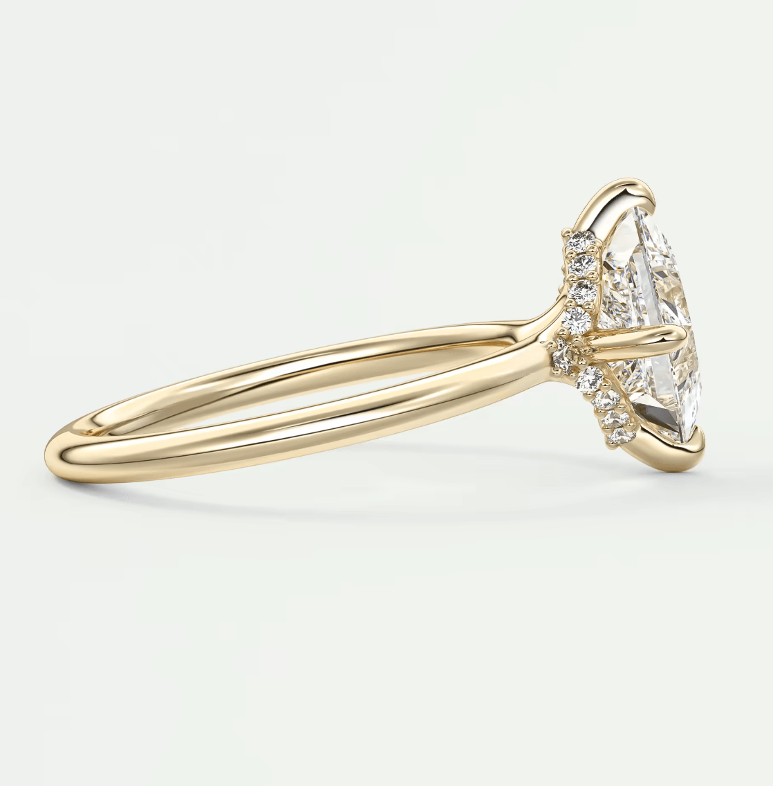 Aurora Princess Hidden Halo Ring – Lab Diamond or Moissanite