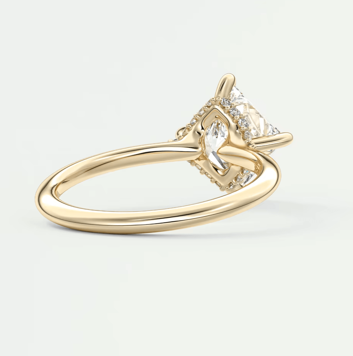 Aurora Princess Hidden Halo Ring – Lab Diamond or Moissanite