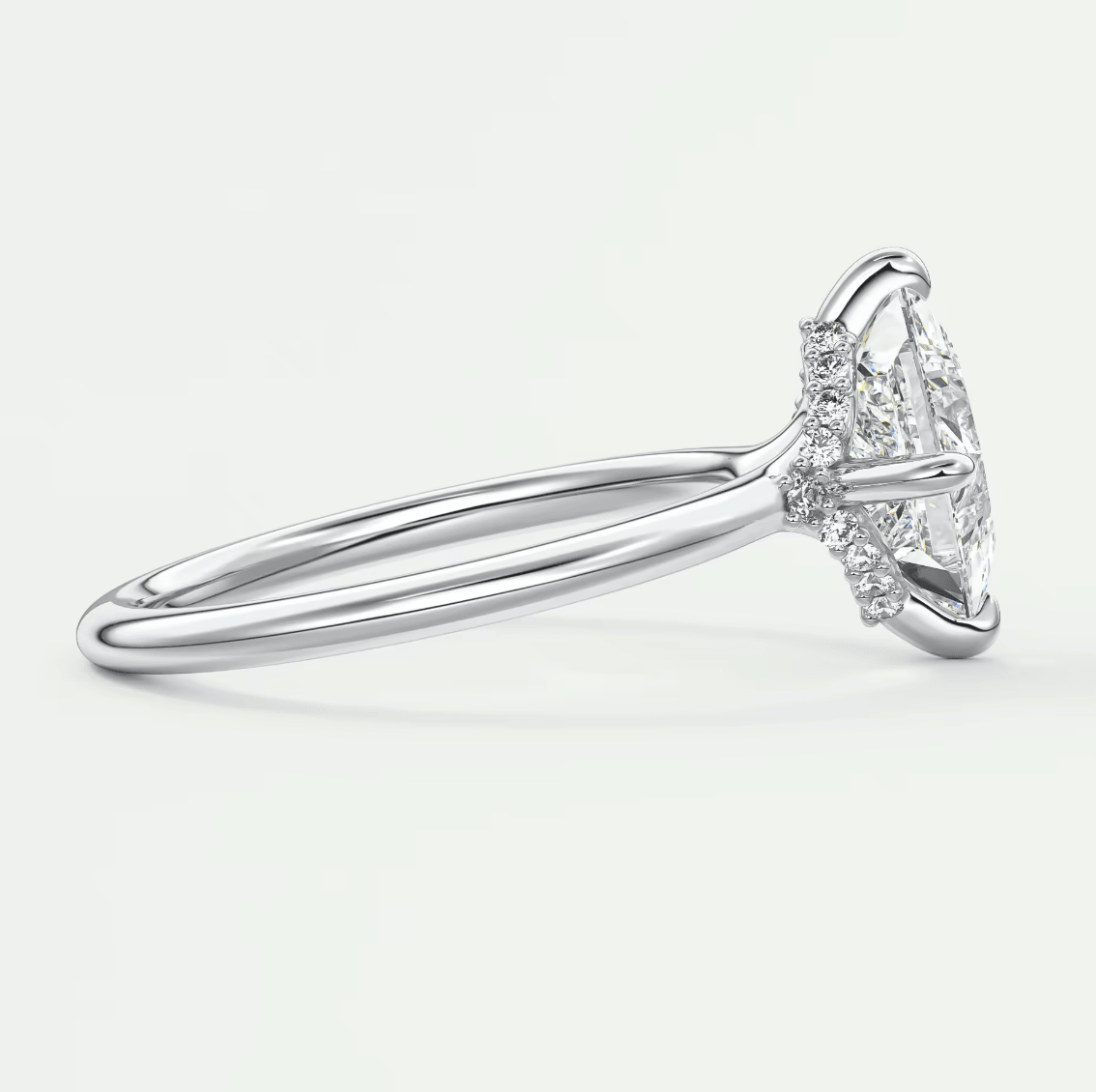 Aurora Princess Hidden Halo Ring – Lab Diamond or Moissanite