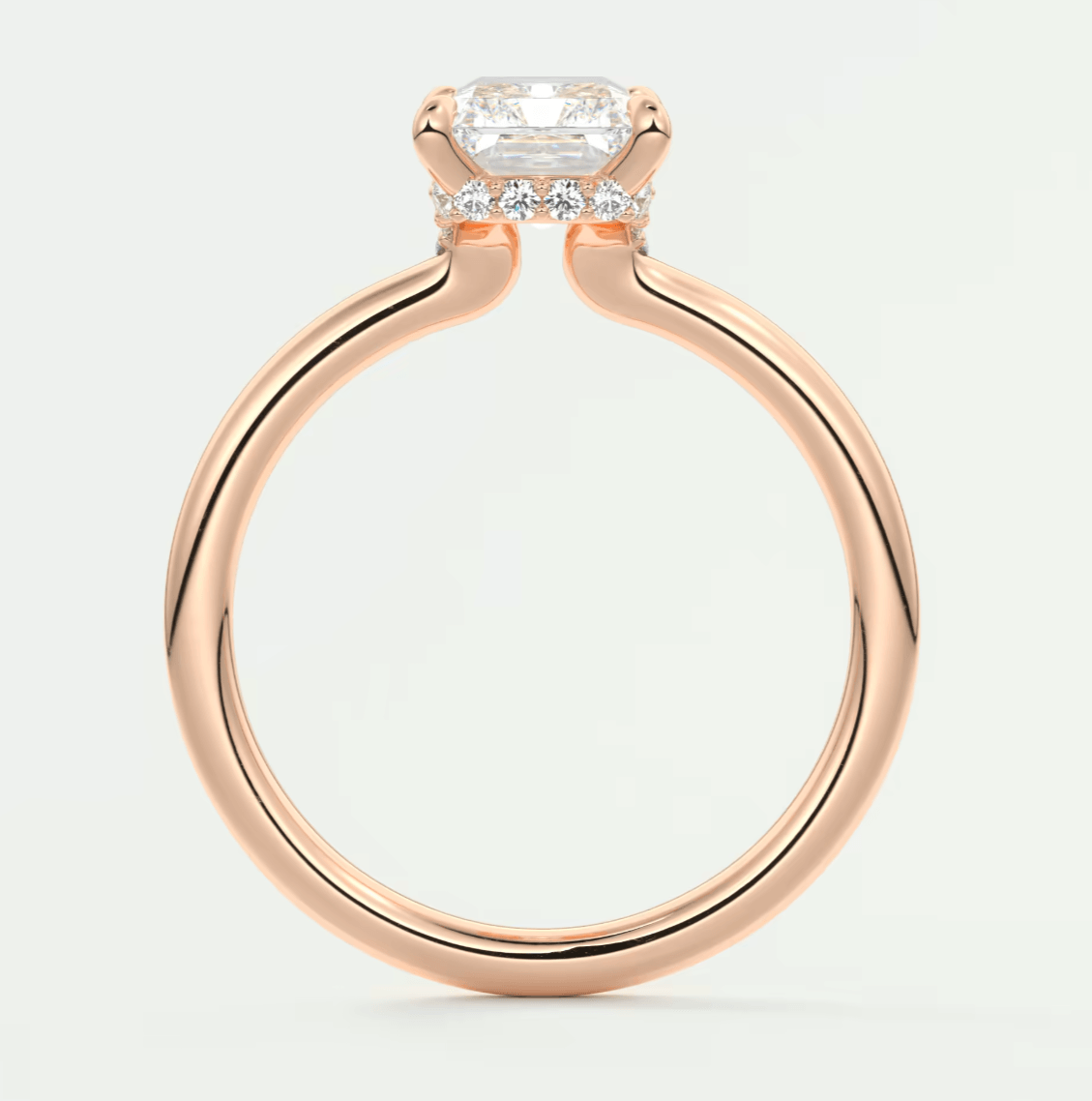 Aurora Radiant Hidden Halo Ring – Lab Diamond or Moissanite