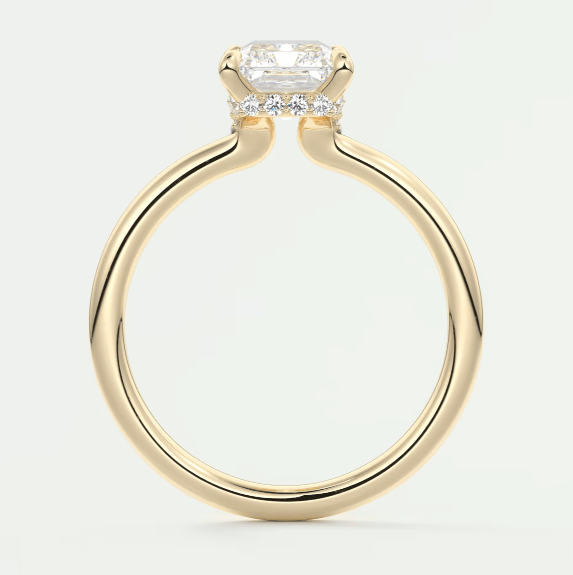 Aurora Radiant Hidden Halo Ring – Lab Diamond or Moissanite