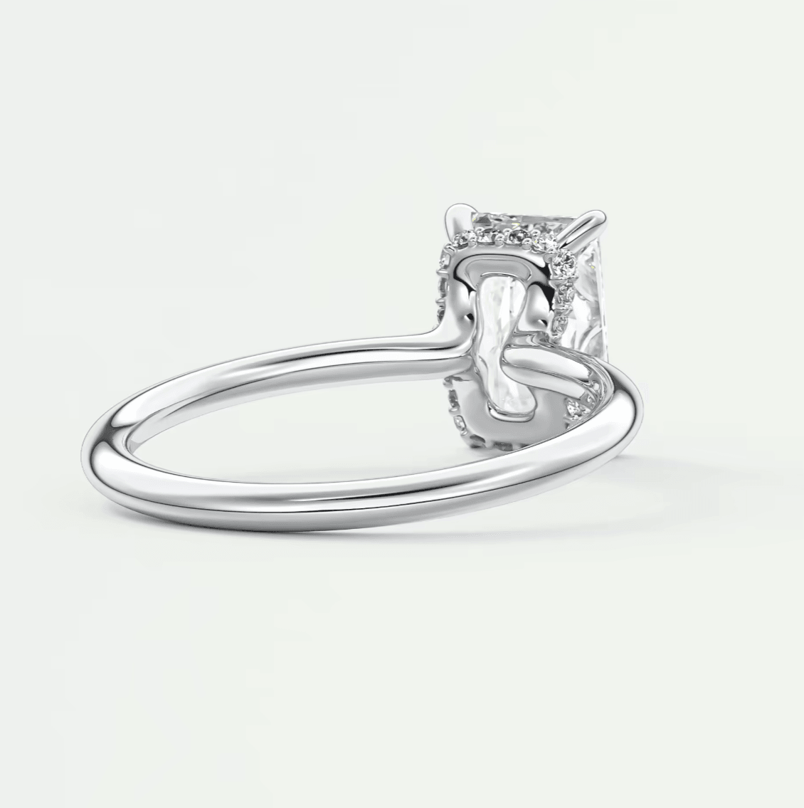 Aurora Radiant Hidden Halo Ring – Lab Diamond or Moissanite