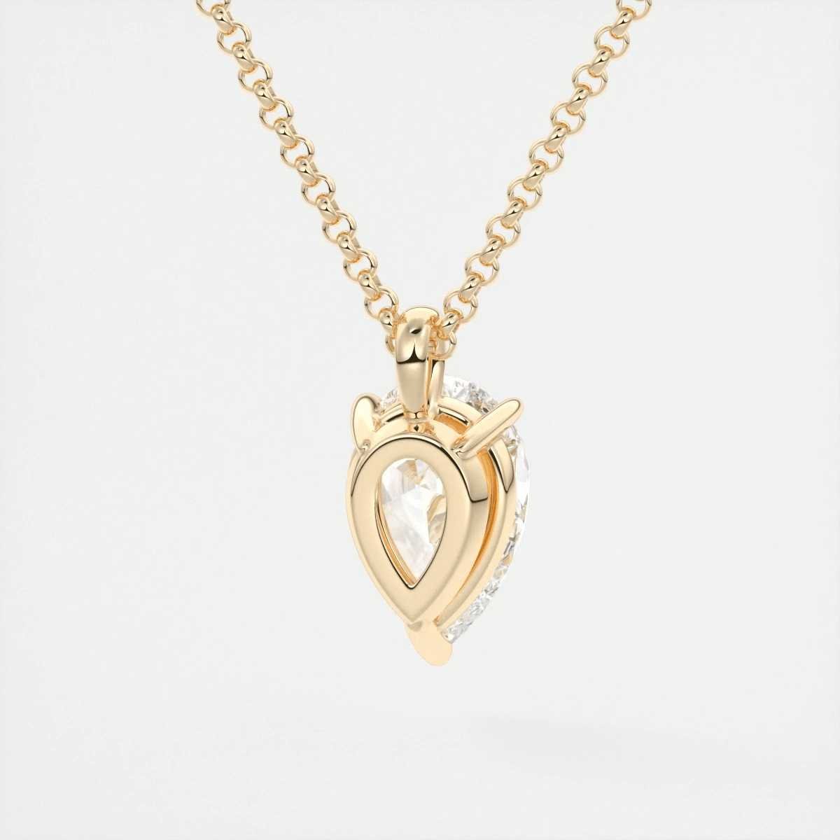 Aveline Pear Prong Set Pendant Necklace – Lab-Grown Diamond or Moissanite