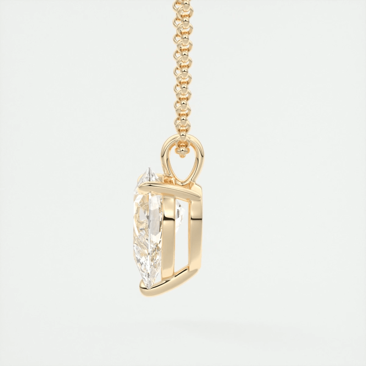 Aveline Pear Prong Set Pendant Necklace – Lab-Grown Diamond or Moissanite