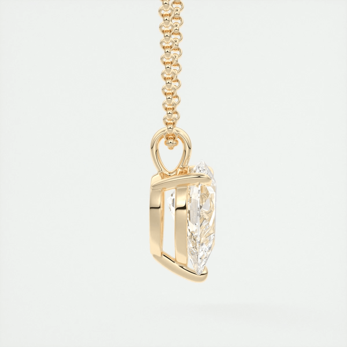 Aveline Pear Prong Set Pendant Necklace – Lab-Grown Diamond or Moissanite