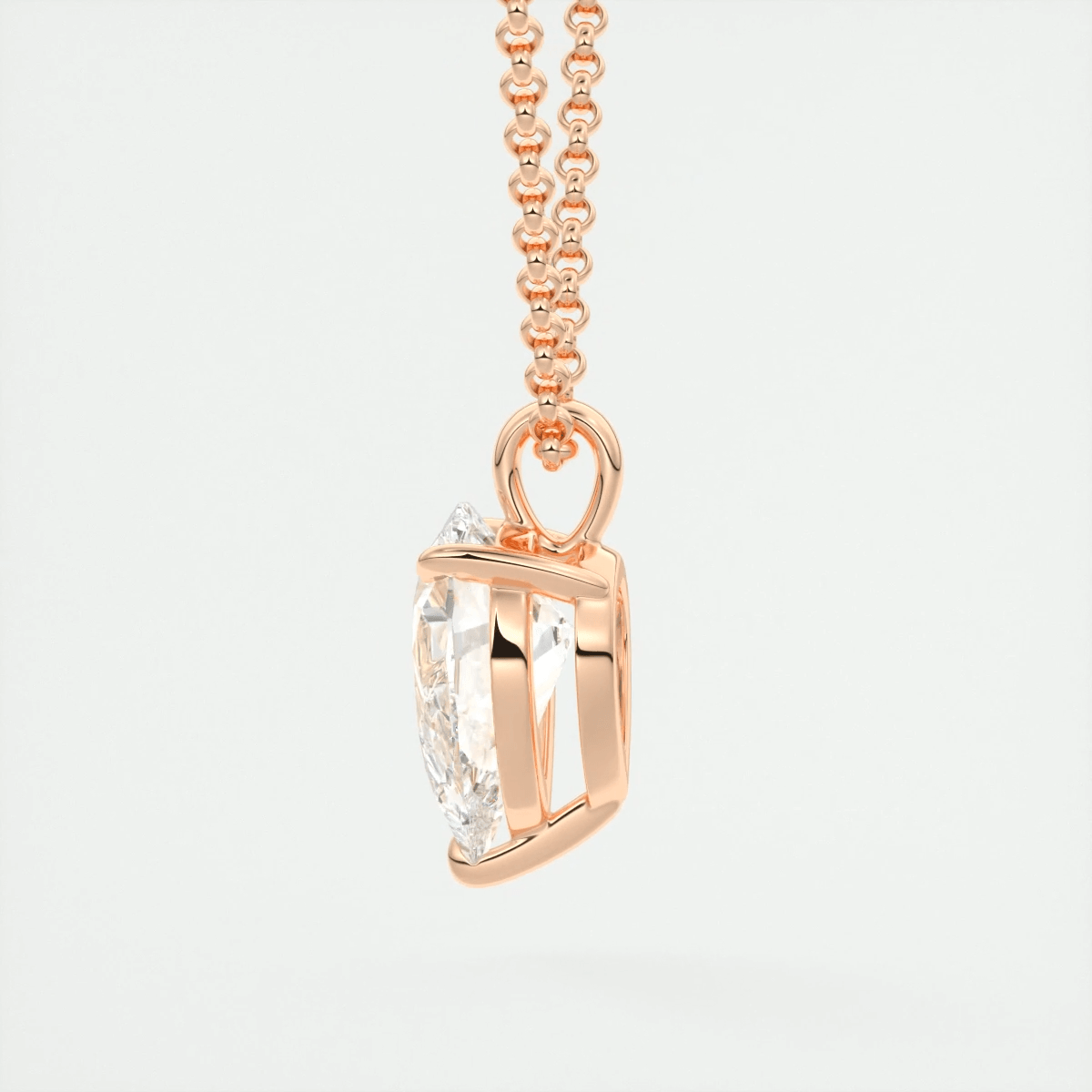 Aveline Pear Prong Set Pendant Necklace – Lab-Grown Diamond or Moissanite