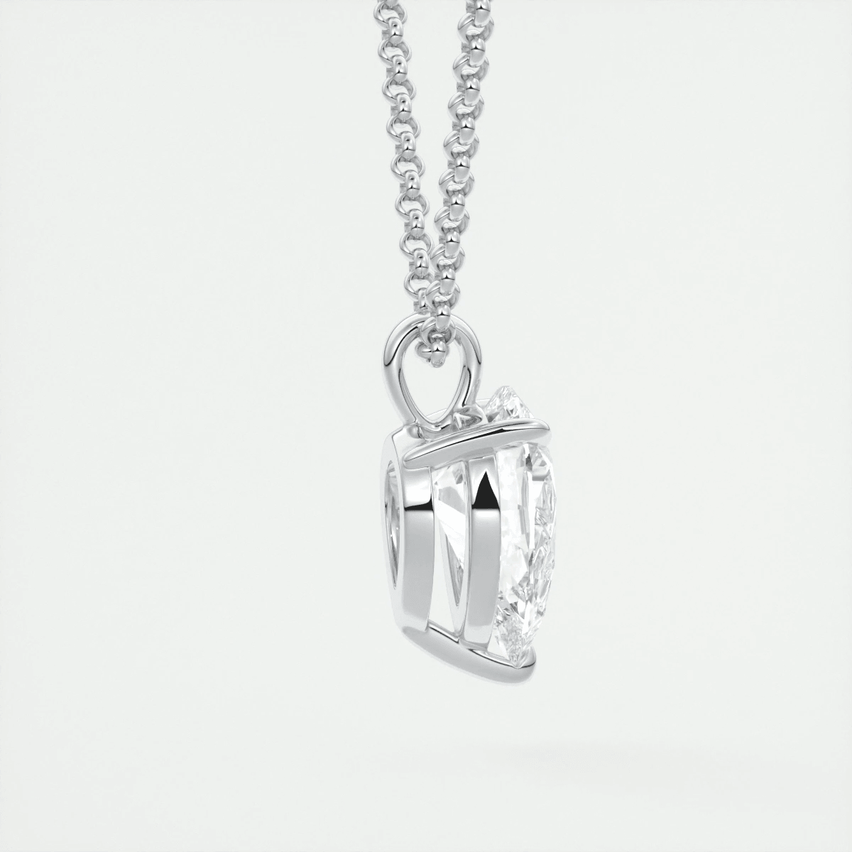 Aveline Pear Prong Set Pendant Necklace – Lab-Grown Diamond or Moissanite