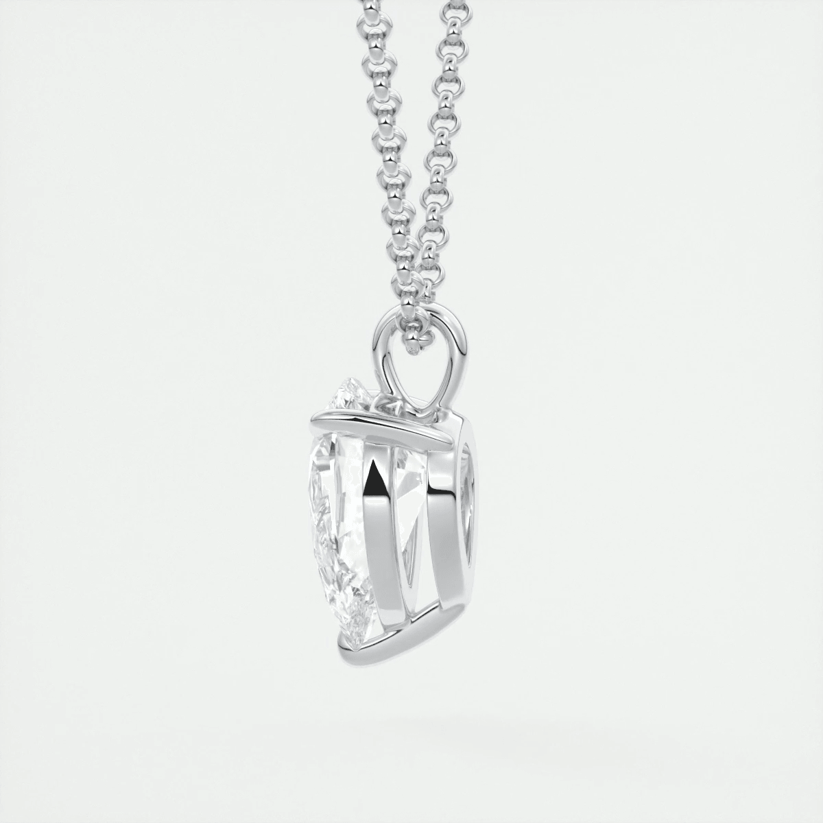 Aveline Pear Prong Set Pendant Necklace – Lab-Grown Diamond or Moissanite
