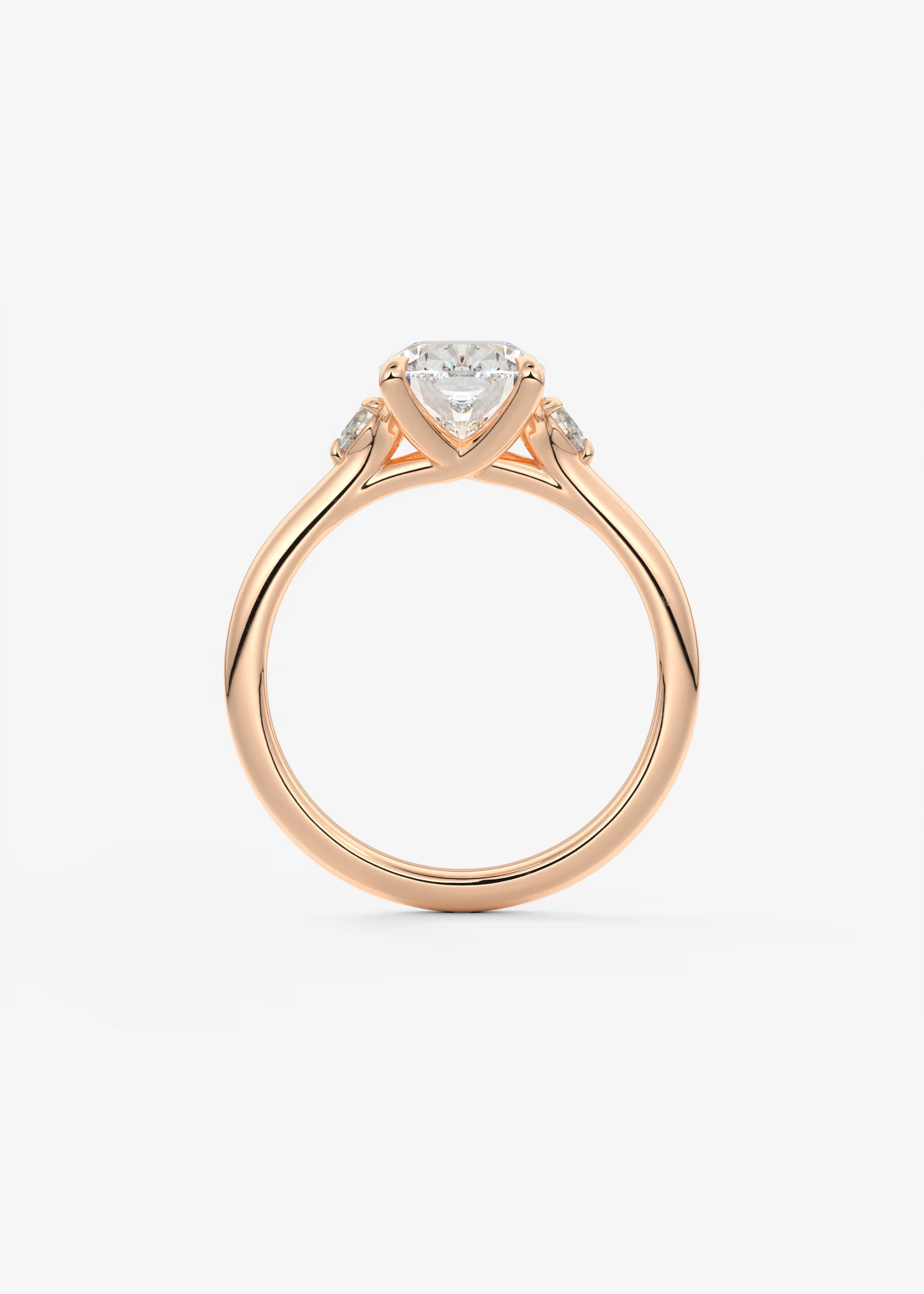 Cassia – Cushion Trilogy with Pear Side Stones