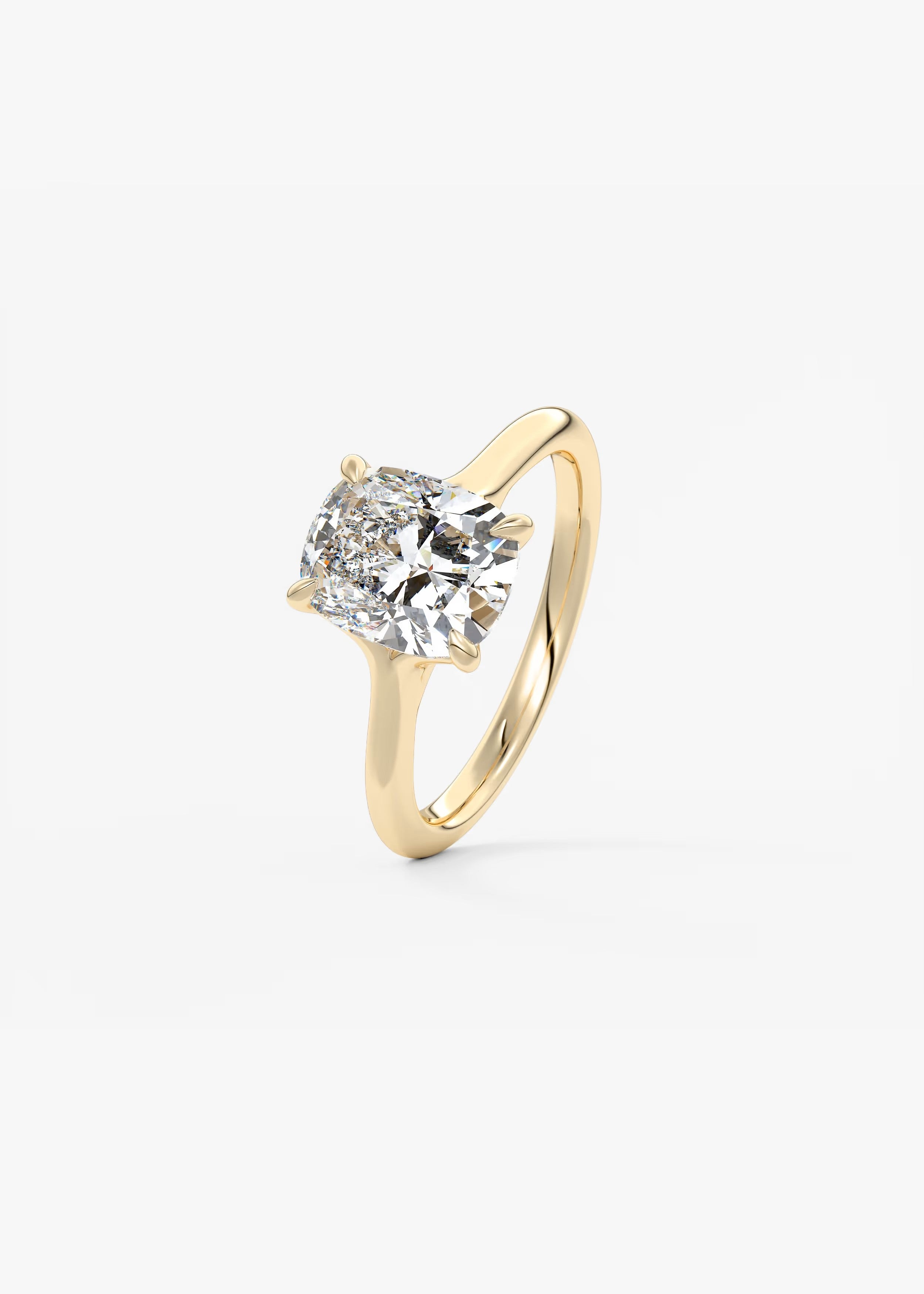 Cassia – Elongated Cushion Solitaire Engagement Ring