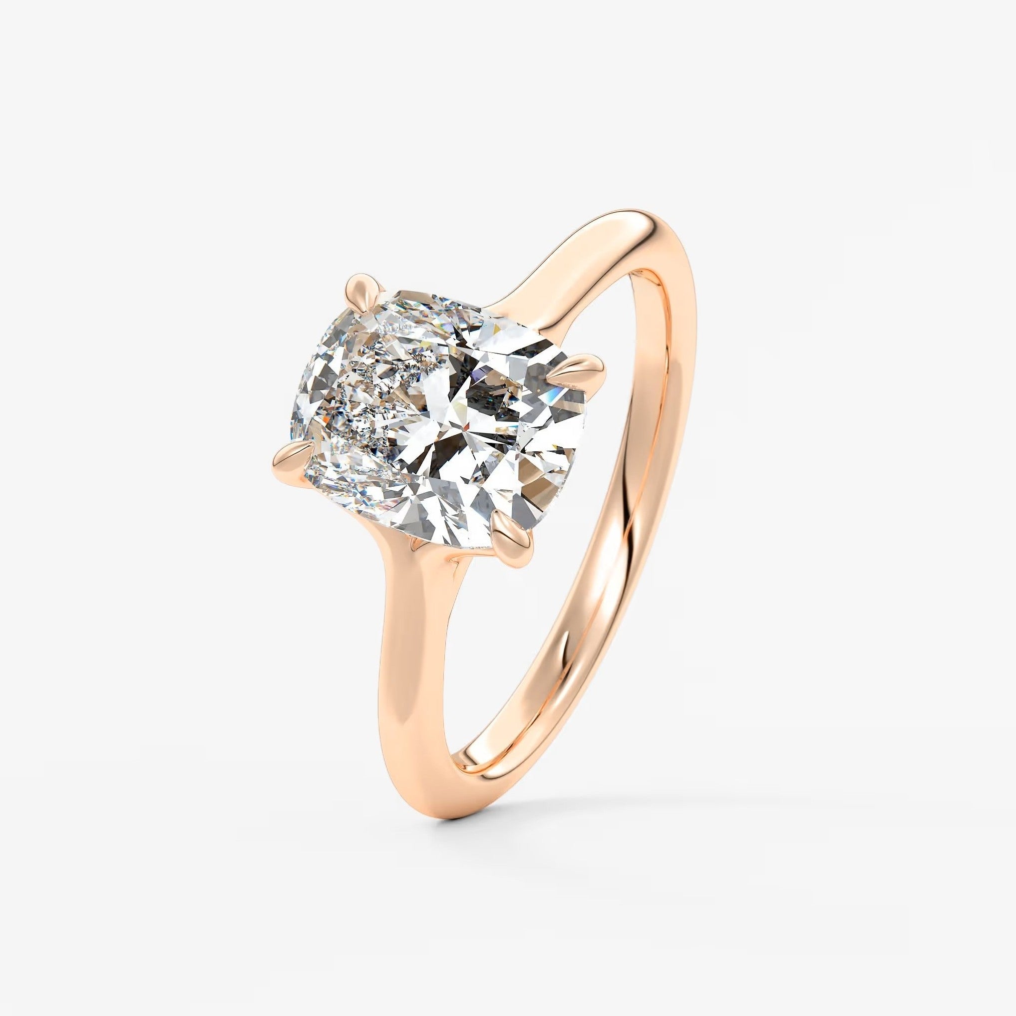 Cassia – elongated cushion solitaire engagement ring