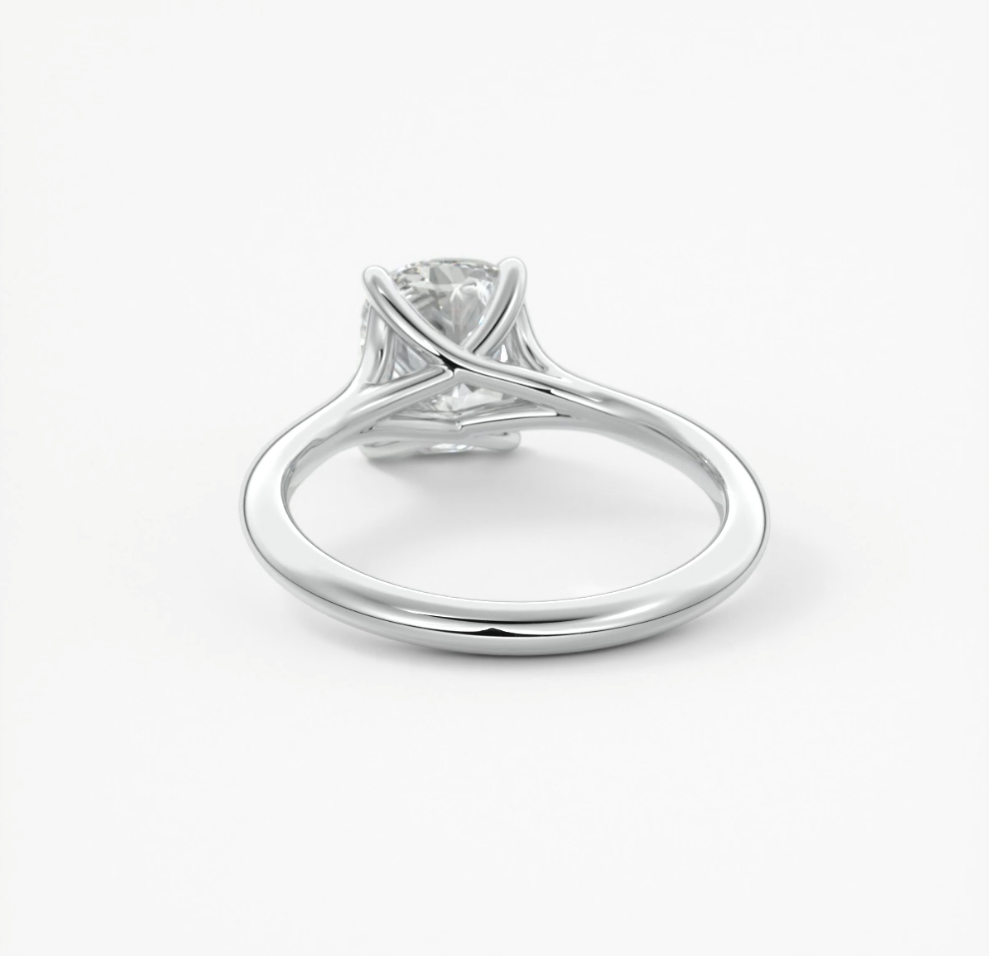 Cassia – elongated cushion solitaire engagement ring