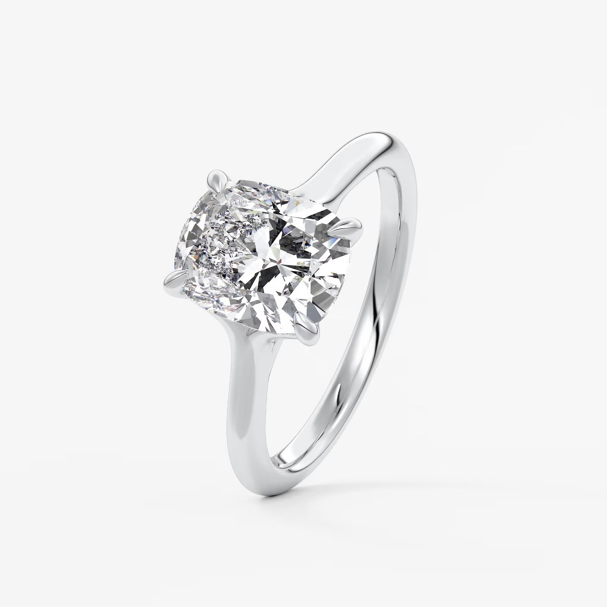 Cassia – elongated cushion solitaire engagement ring