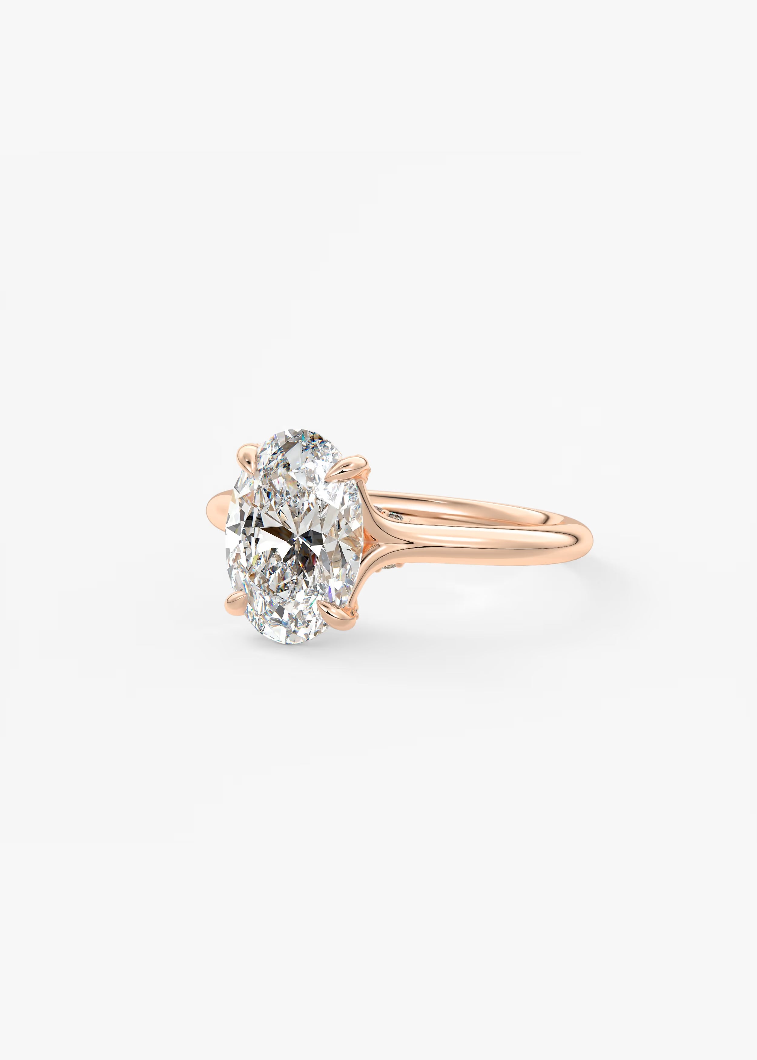 Cassia – Oval Solitaire with Hidden Pavé