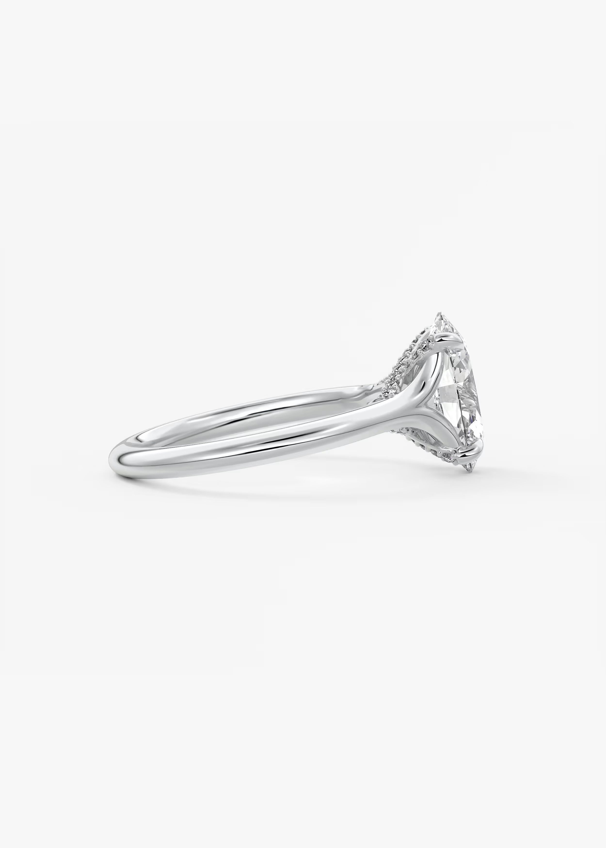 Cassia – Oval Solitaire with Hidden Pavé