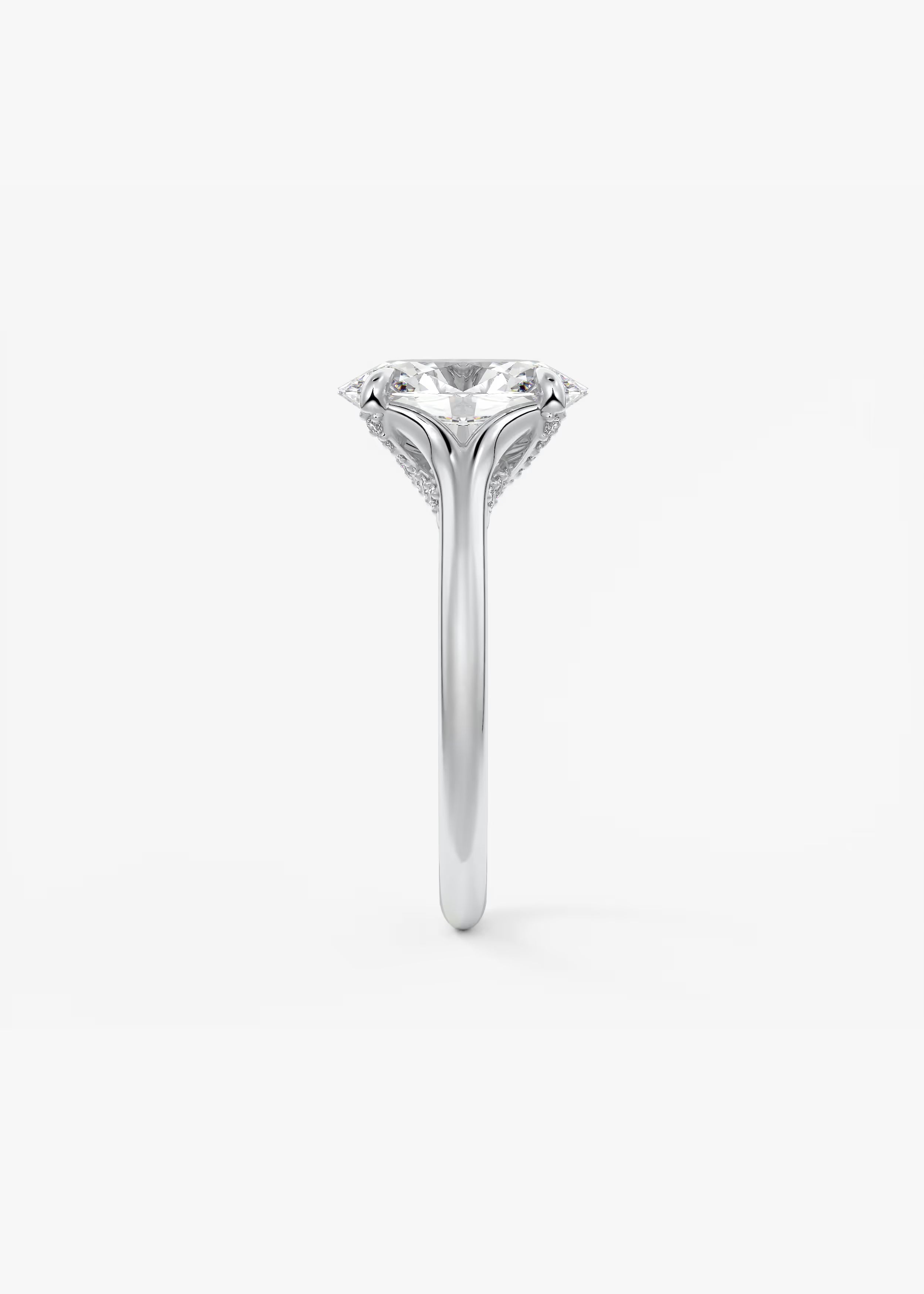 Cassia – Oval Solitaire with Hidden Pavé