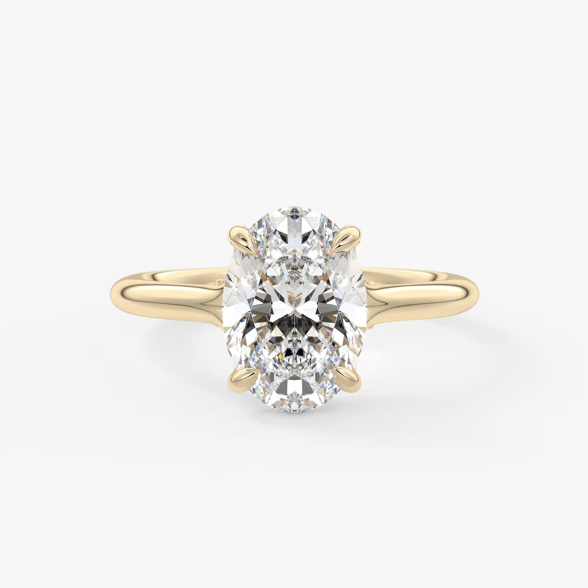 Cassia – oval solitaire with hidden pavé