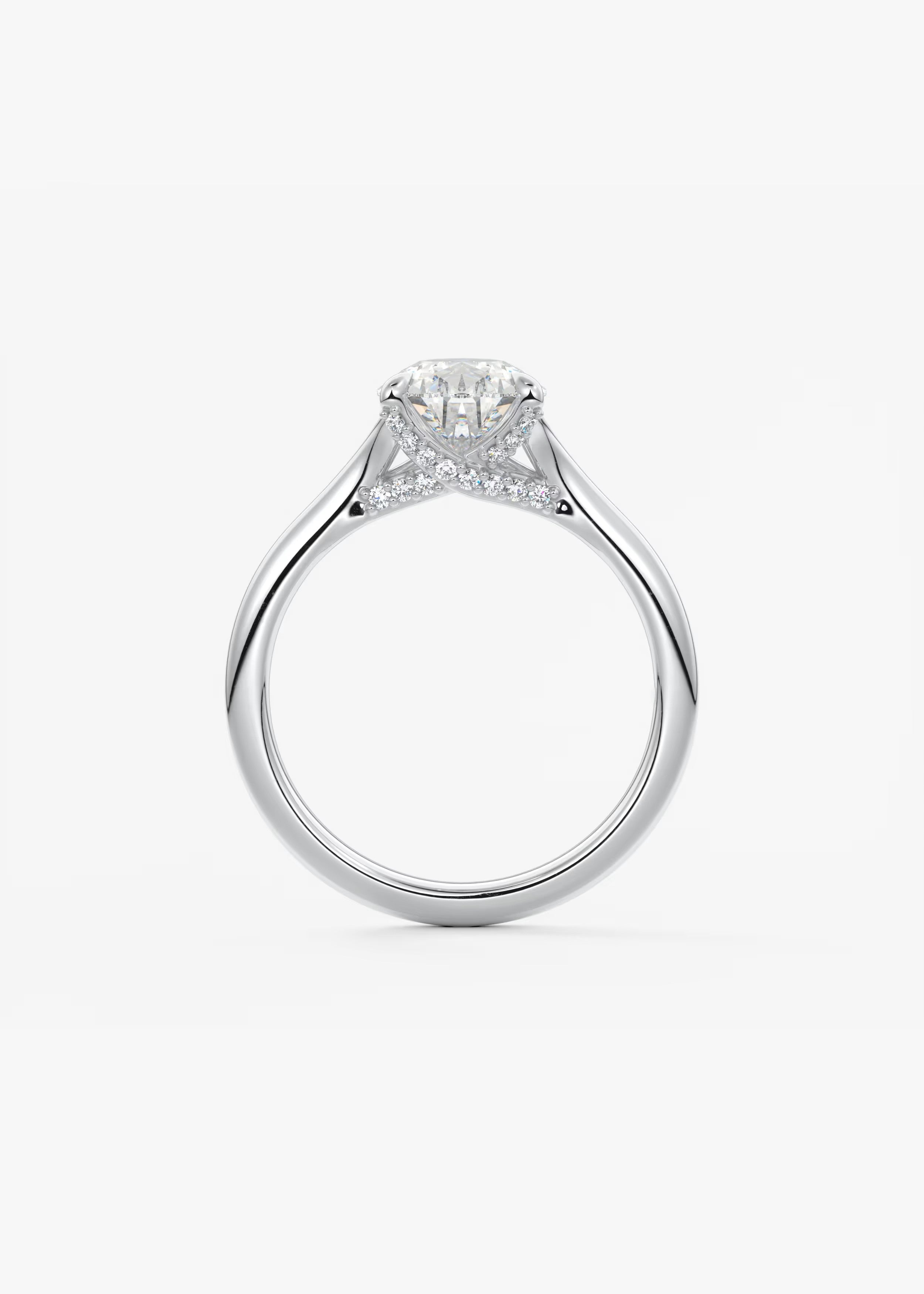 Cassia – Pear Solitaire with Hidden Pavé