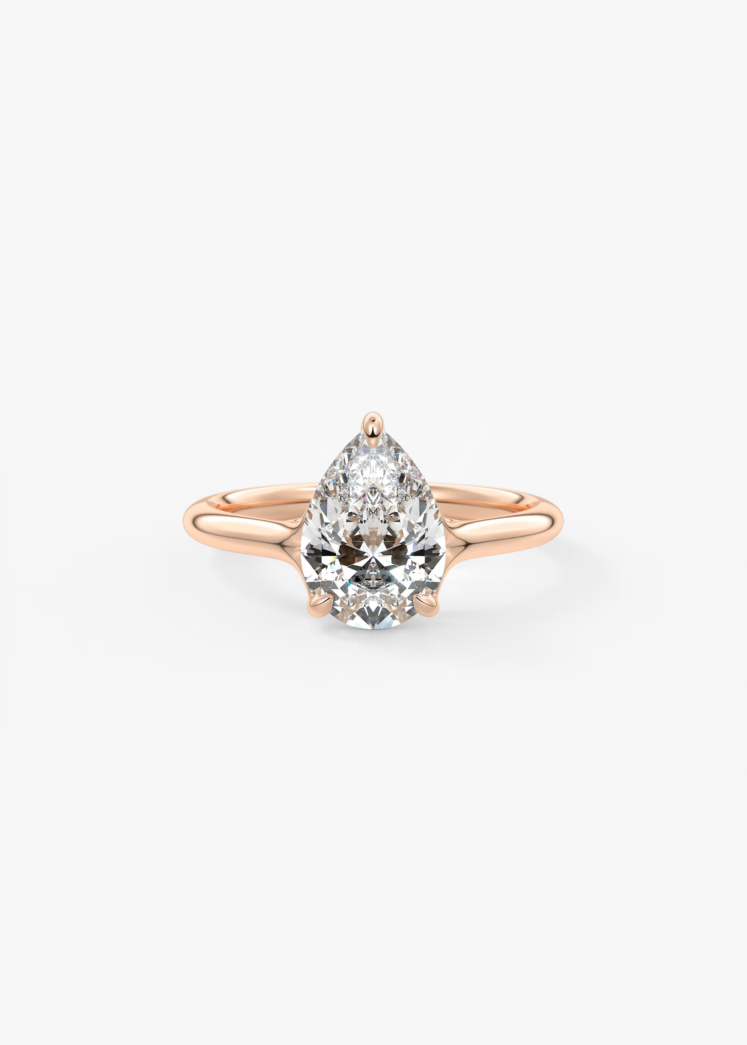 Cassia – Pear Solitaire with Triple-Claw Prongs