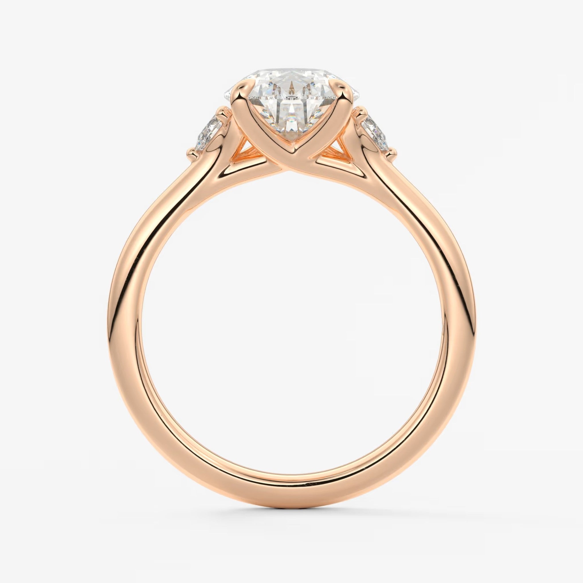 Cassia – pear trilogy with pear side stones
