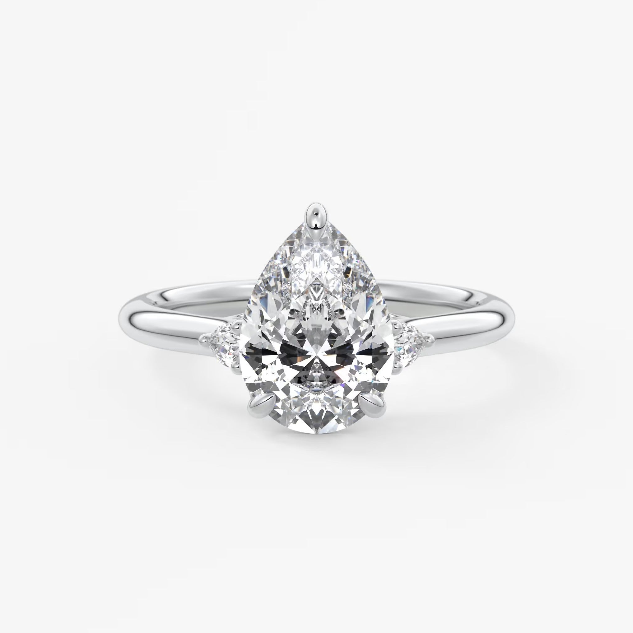 Cassia – pear trilogy with pear side stones