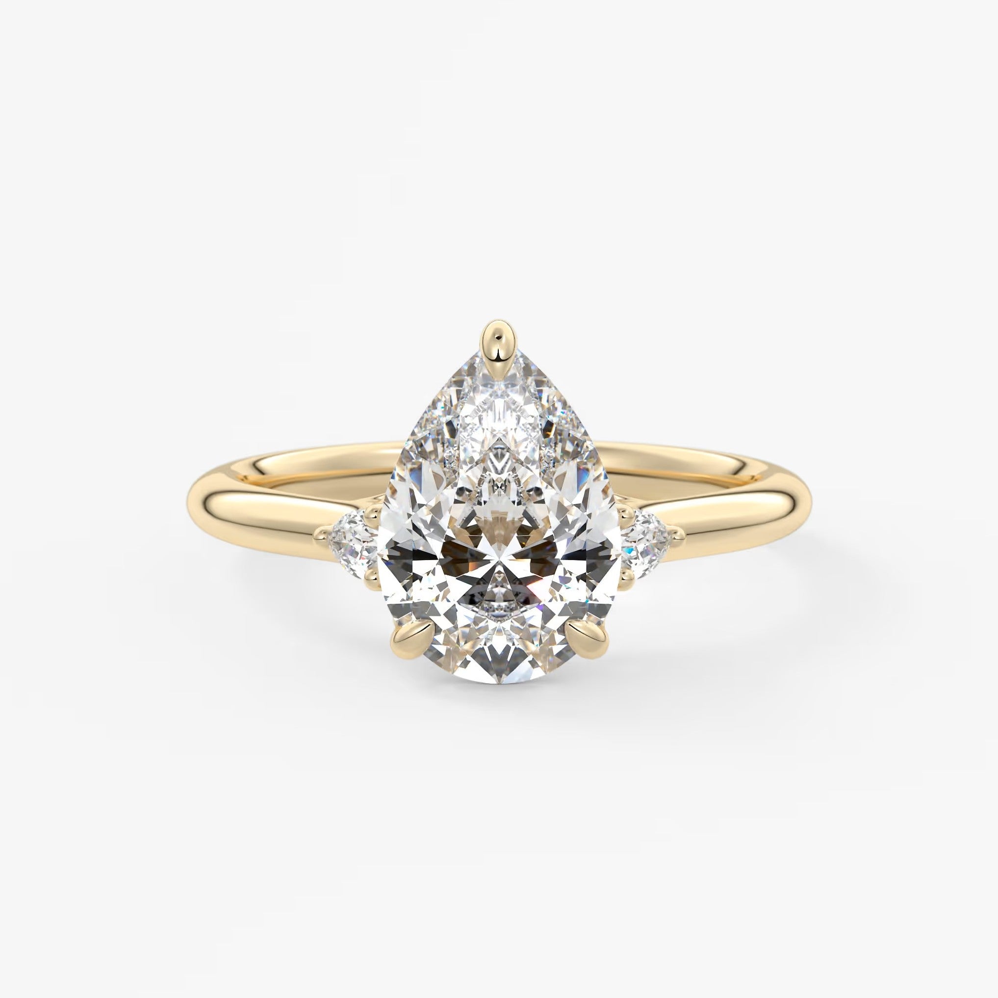 Cassia – pear trilogy with pear side stones