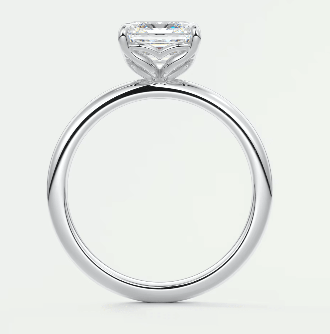 Celestia Asscher Solitaire Ring – Lab Diamond or Moissanite