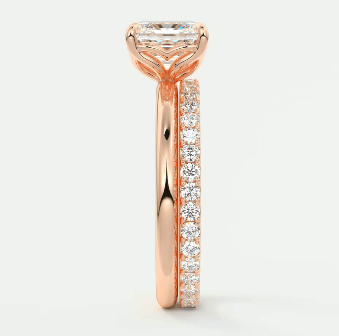 Celestia Asscher Solitaire Ring – Lab Diamond or Moissanite