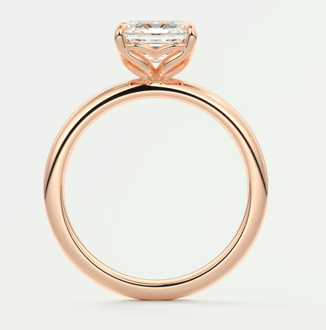 Celestia Asscher Solitaire Ring – Lab Diamond or Moissanite