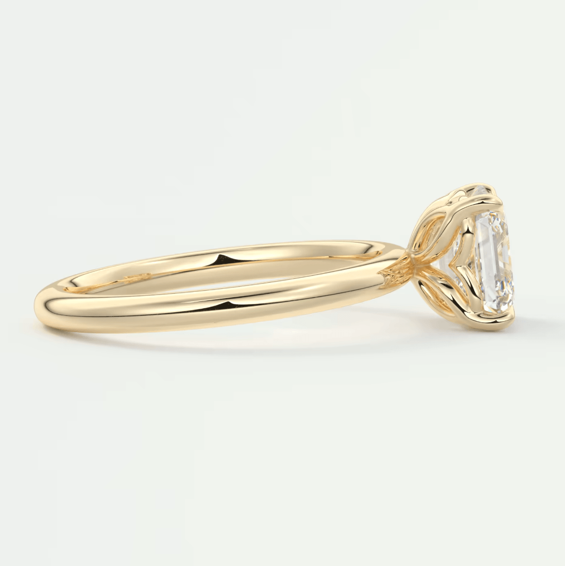 Celestia Asscher Solitaire Ring – Lab Diamond or Moissanite