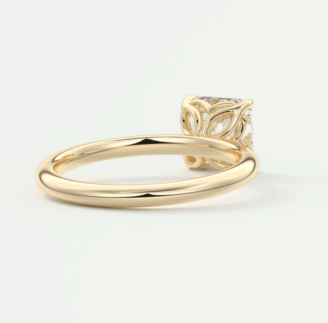 Celestia Asscher Solitaire Ring – Lab Diamond or Moissanite