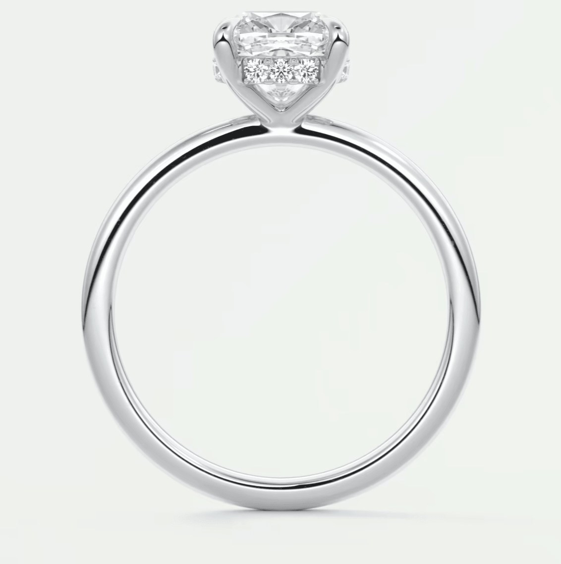 Celestia Cushion Hidden Halo Ring – Lab Diamond or Moissanite