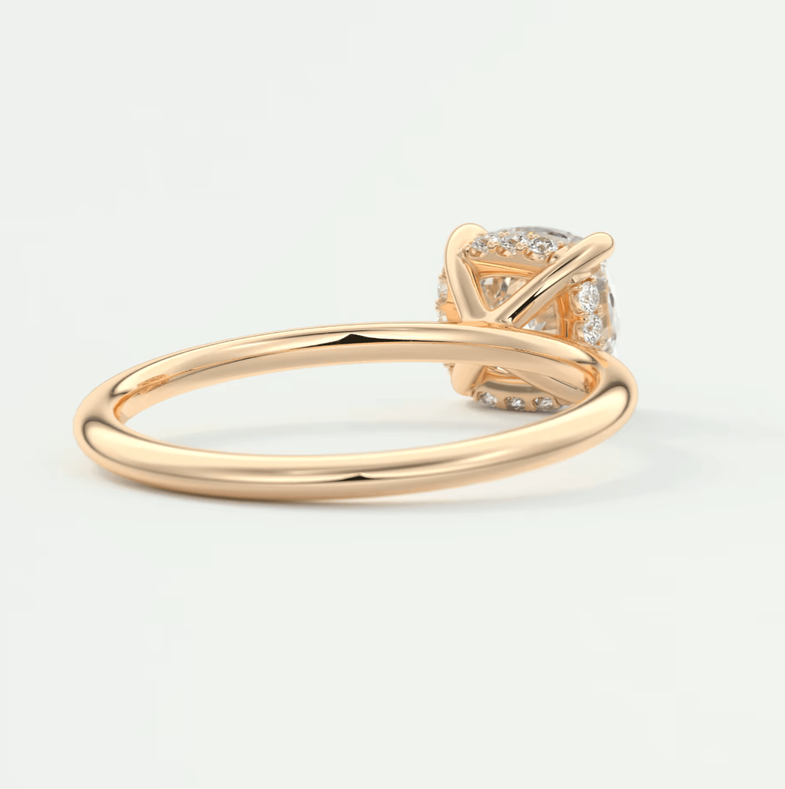 Celestia Cushion Hidden Halo Ring – Lab Diamond or Moissanite