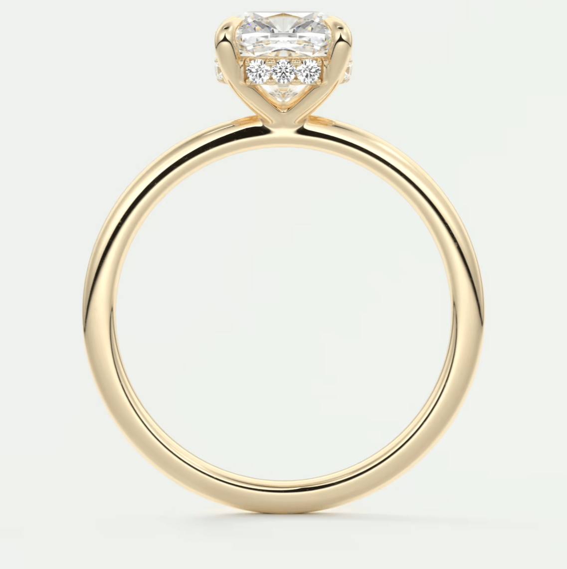 Celestia Cushion Hidden Halo Ring – Lab Diamond or Moissanite
