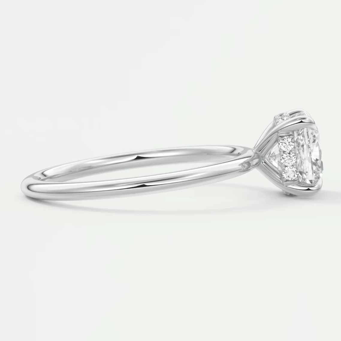 Celestia Cushion Hidden Halo Ring – Lab Diamond or Moissanite