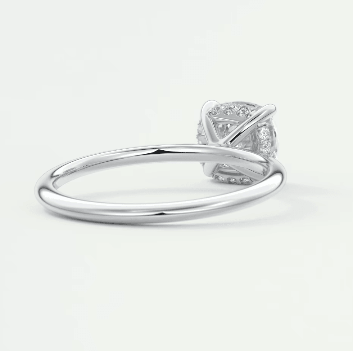 Celestia Cushion Hidden Halo Ring – Lab Diamond or Moissanite