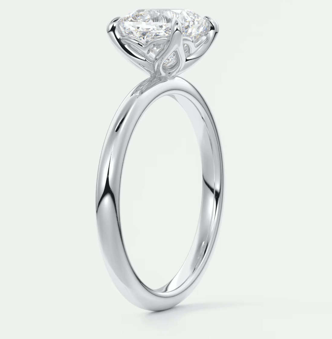 Celestia Cushion Solitaire Ring – Lab Diamond or Moissanite