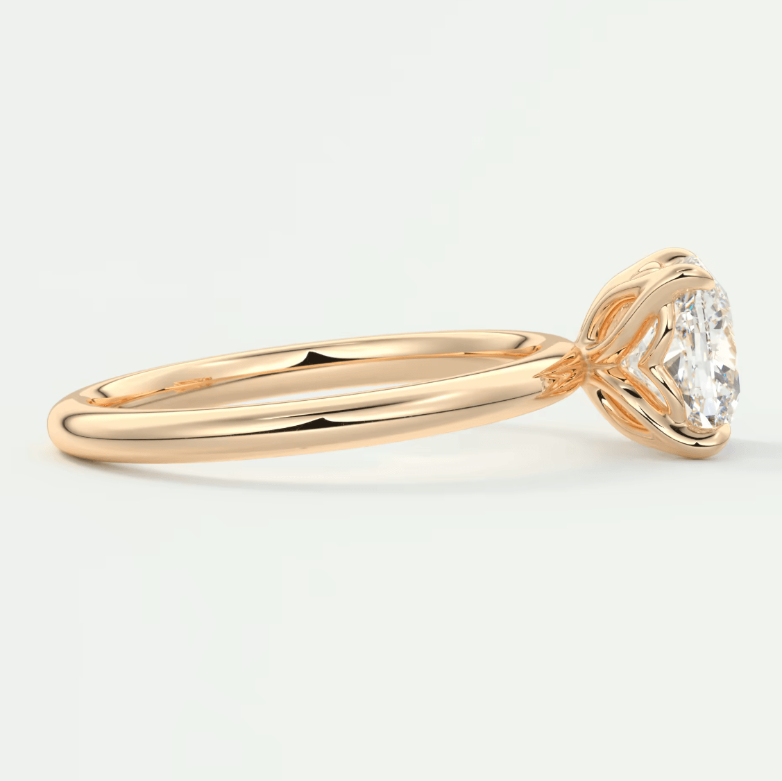 Celestia Cushion Solitaire Ring – Lab Diamond or Moissanite