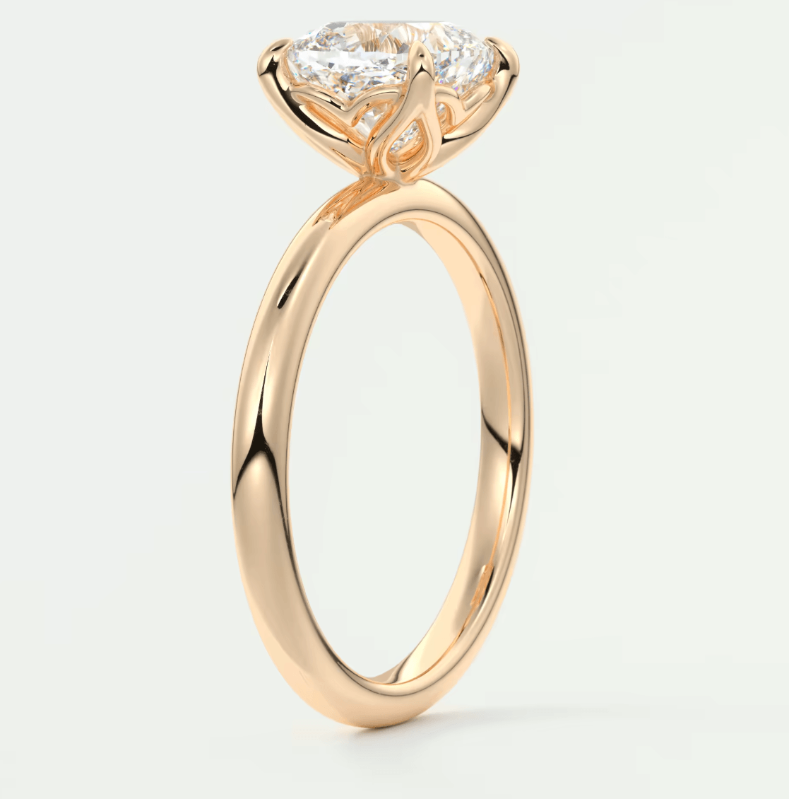 Celestia Cushion Solitaire Ring – Lab Diamond or Moissanite