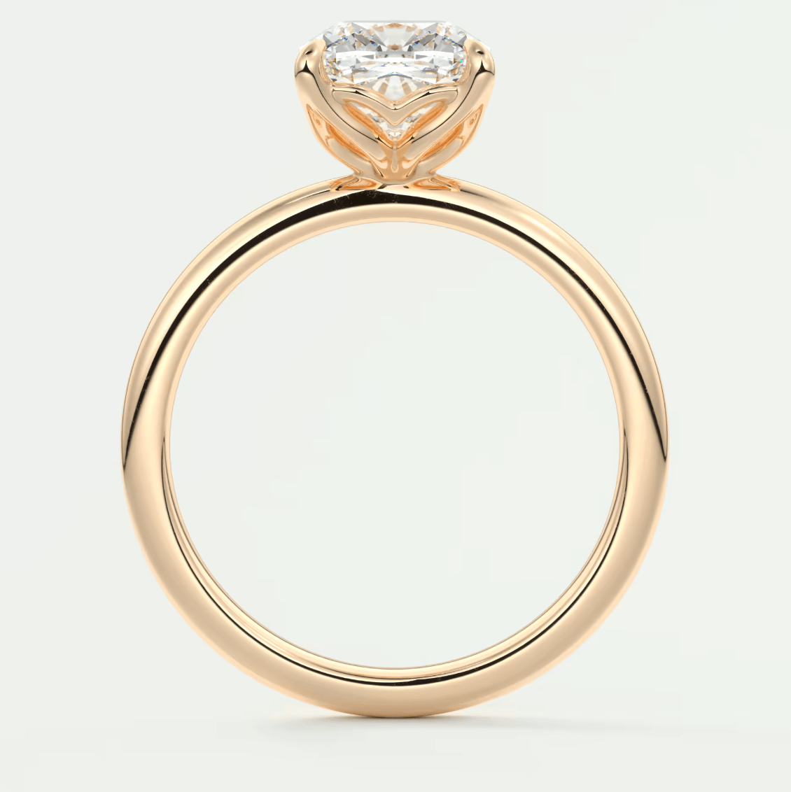 Celestia Cushion Solitaire Ring – Lab Diamond or Moissanite