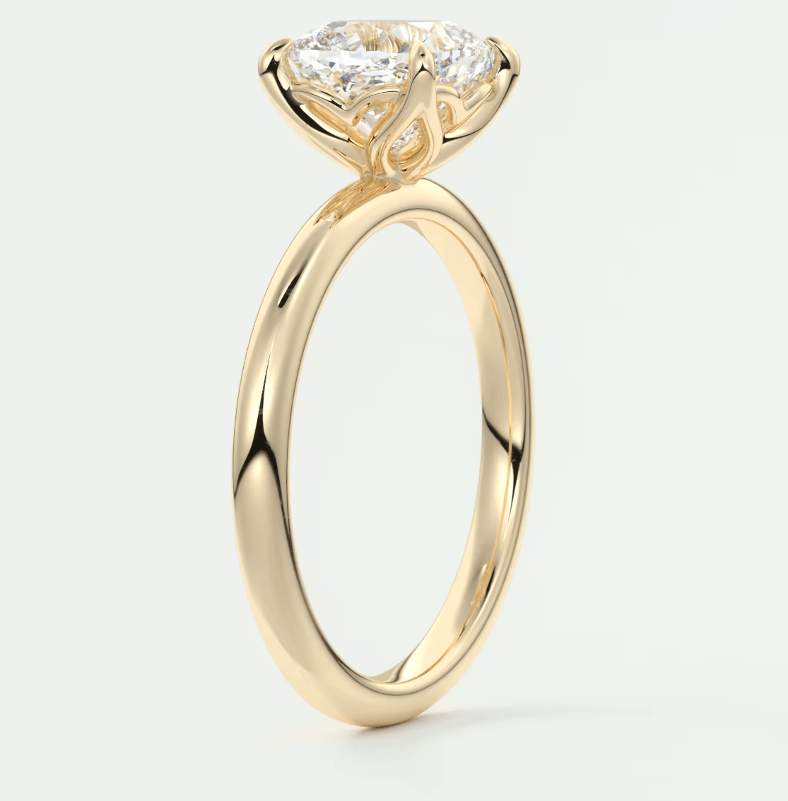 Celestia Cushion Solitaire Ring – Lab Diamond or Moissanite