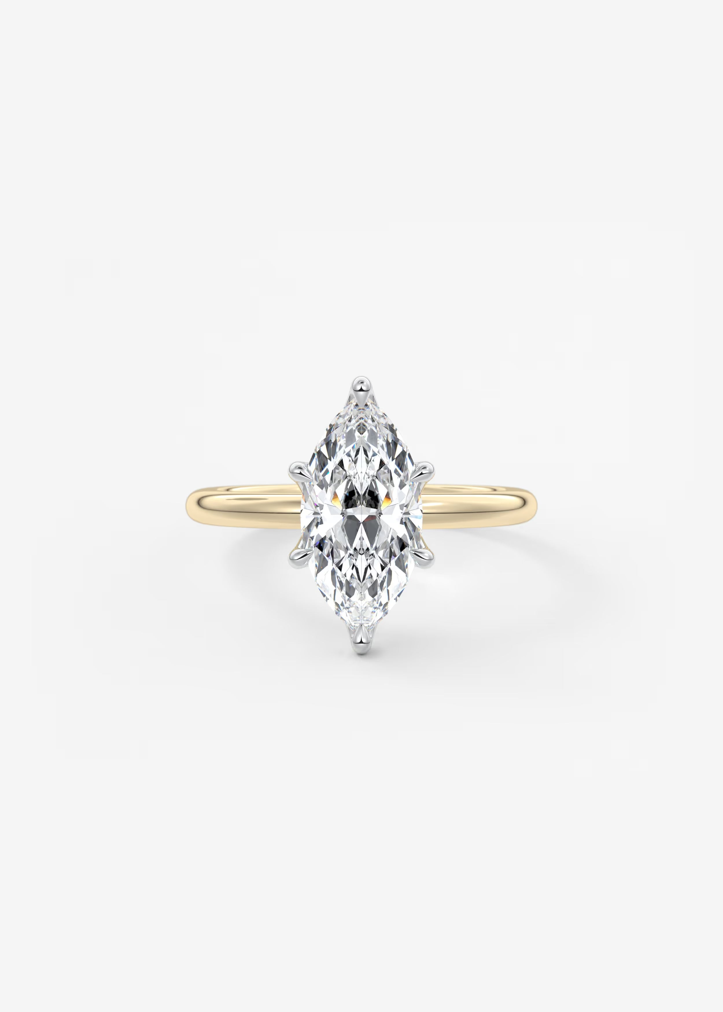 Celestia Deluxe – Two-Tone Marquise Engagement Ring