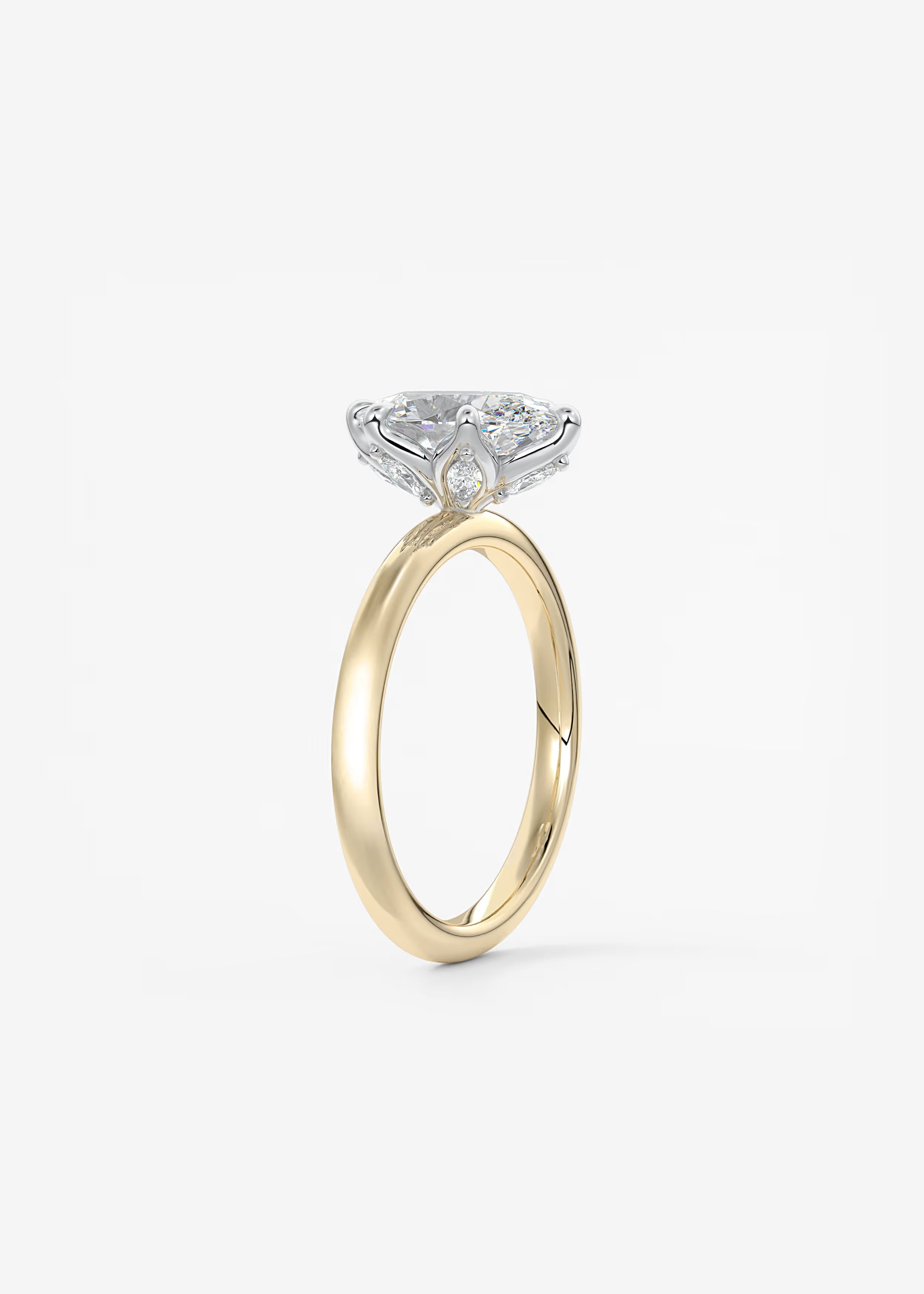 Celestia Deluxe – Two-Tone Oval Engagement Ring